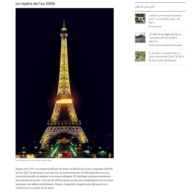 Magazine AD La tour Eiffel en 10 transformations majeures