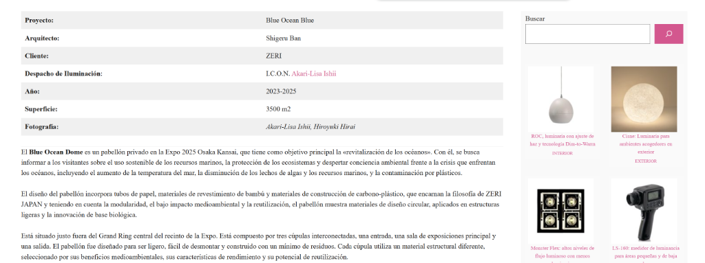 Iluminet Blue ocean dome: luz y materiales reciclados