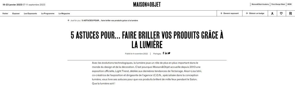 M&O news exposants 5 ASTUCES POUR… FAIRE BRILLER VOS PRODUITS GRÂCE À LA LUMIÈRE