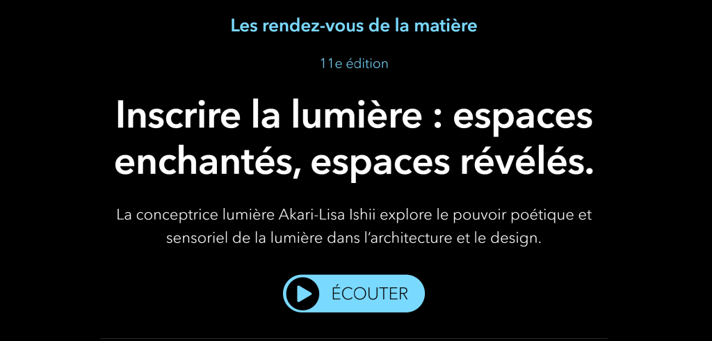 Formae Inscire la lumière : espaces enchantés, espaces révélés