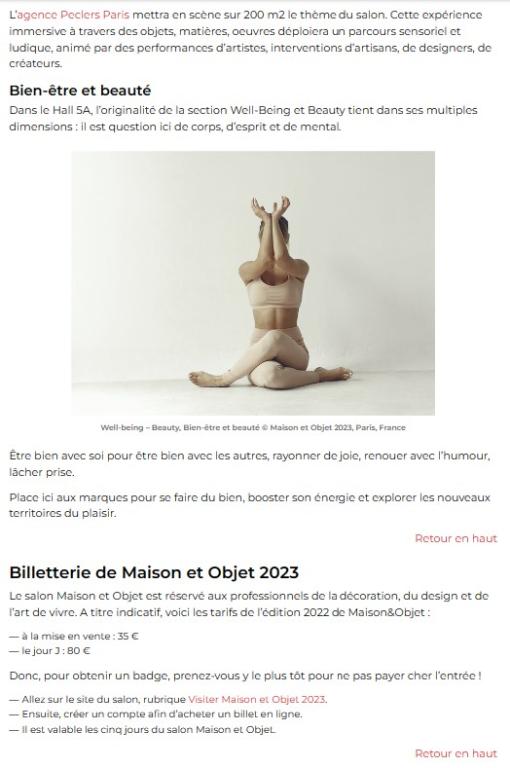 Lightzoom Maison et Objet 2023 : Enjoy et Bien-être en septembre à Paris