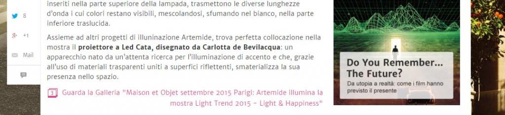 Designer blog Maison et Objet settembre 2015 Parigi: Artemide illumina la mostra Light Trend 2015 - Light & Happiness