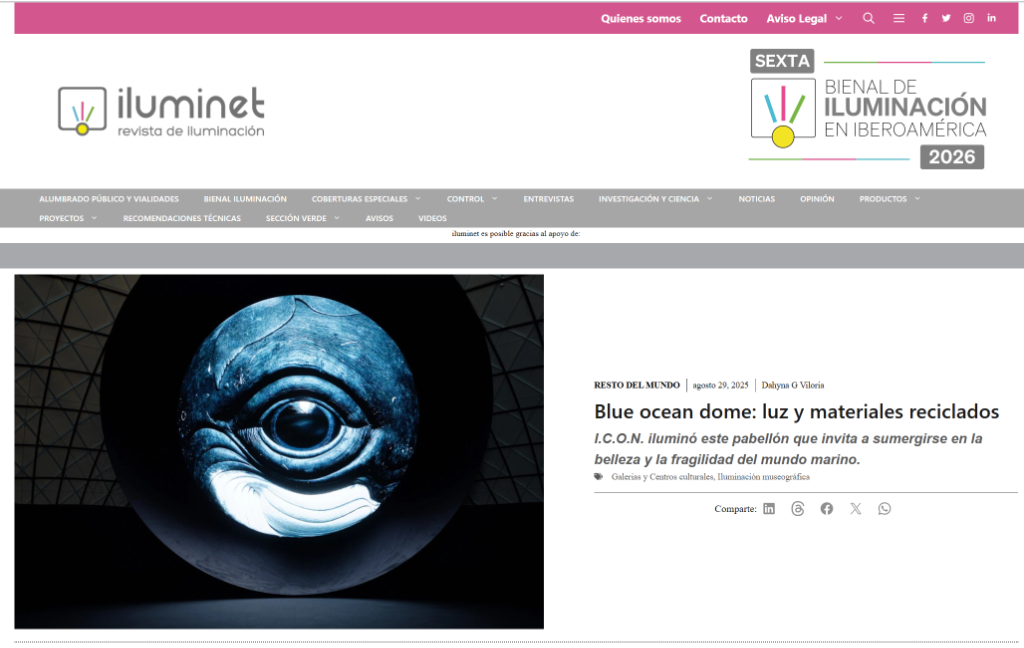 Iluminet Blue ocean dome: luz y materiales reciclados