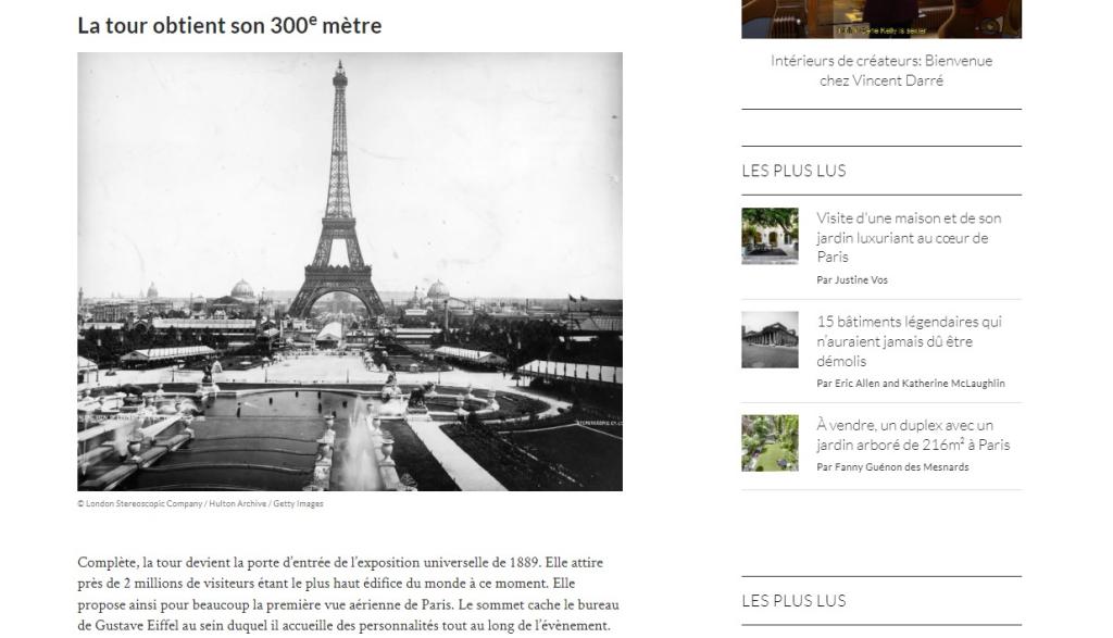 Magazine AD La tour Eiffel en 10 transformations majeures