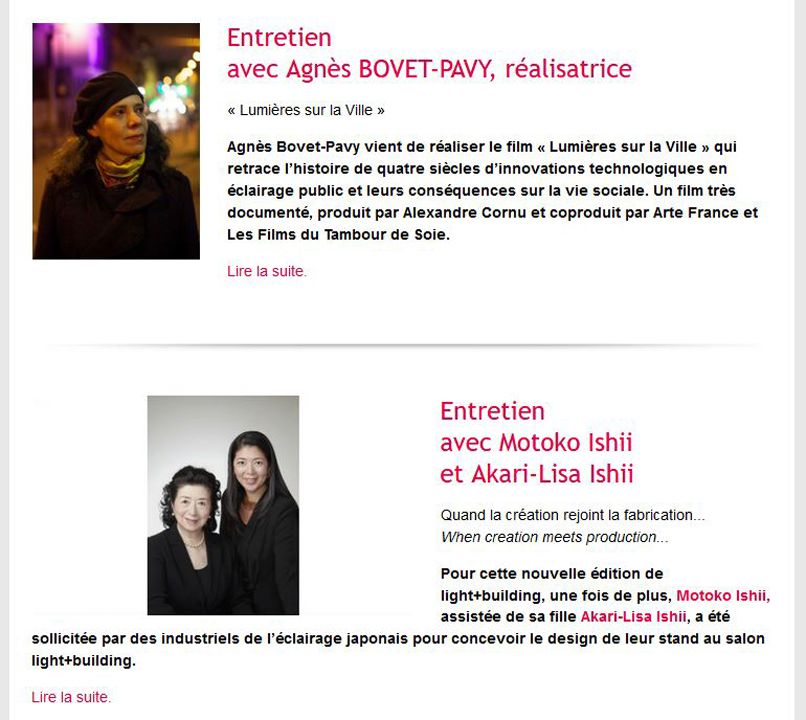 Lumières newsletter Entretien avec Motoko Ishii et Akari-Lisa Ishii