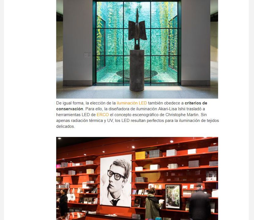 Diario Design La escenografía lumínica en el Museo Yves Saint Laurent.