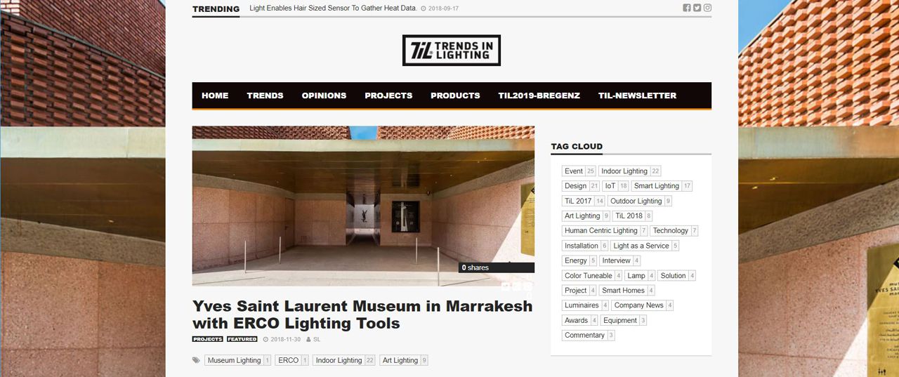 Trending Yves Saint Laurent Museum in Marrakesh with ERCO Lighting Tools