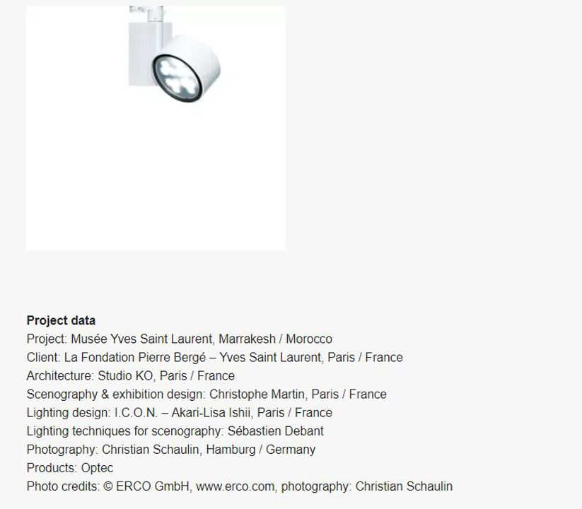 Trending Yves Saint Laurent Museum in Marrakesh with ERCO Lighting Tools