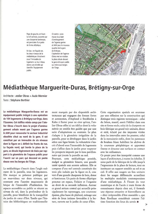 D'architecture Médiathèque Marguerite Duras, Bretigny-sur-Orge