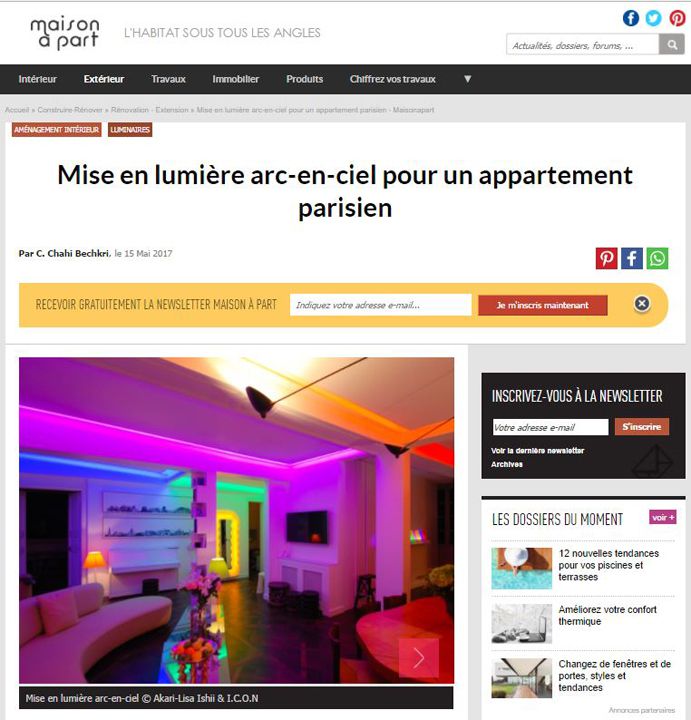 Maison à part Mise en lumière arc-en-ciel pour un appartement parisien