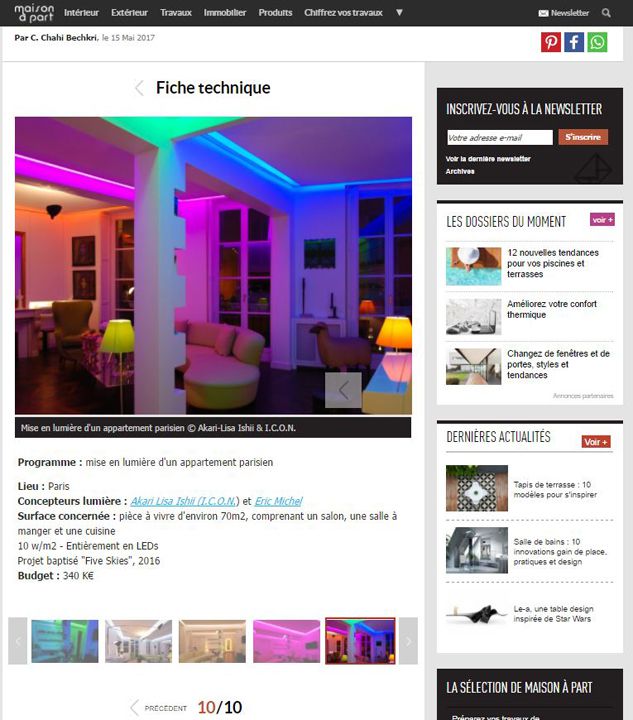 Maison à part Mise en lumière arc-en-ciel pour un appartement parisien