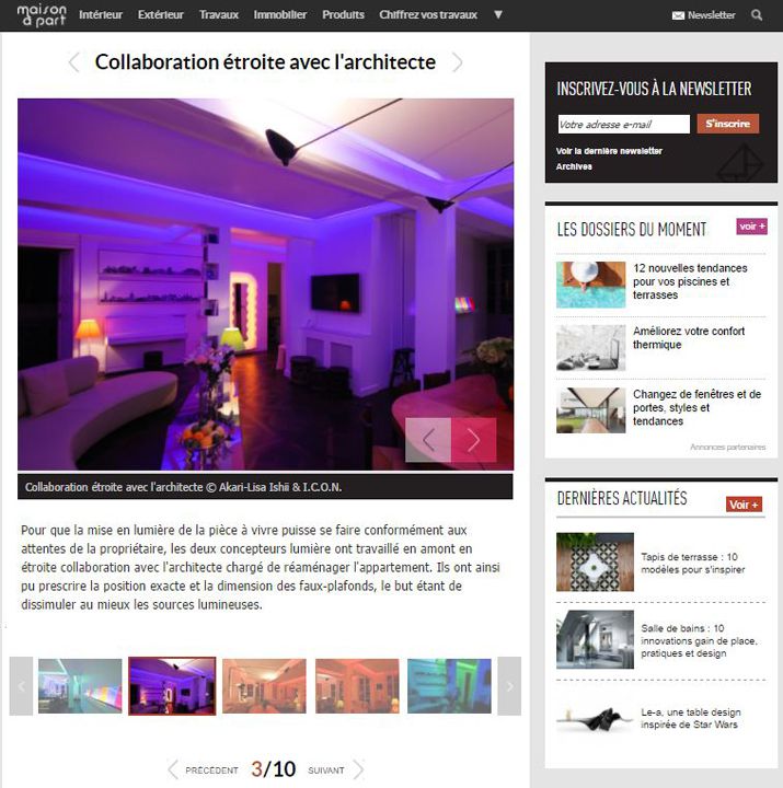 Maison à part Mise en lumière arc-en-ciel pour un appartement parisien