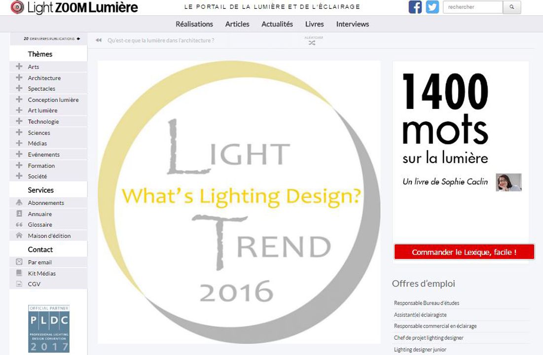 Lightzoom Light Trend 2016: What’s lighting design?