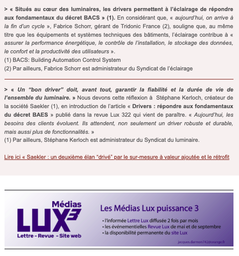 La lettre LUX Paroles d’experts…. et mutations