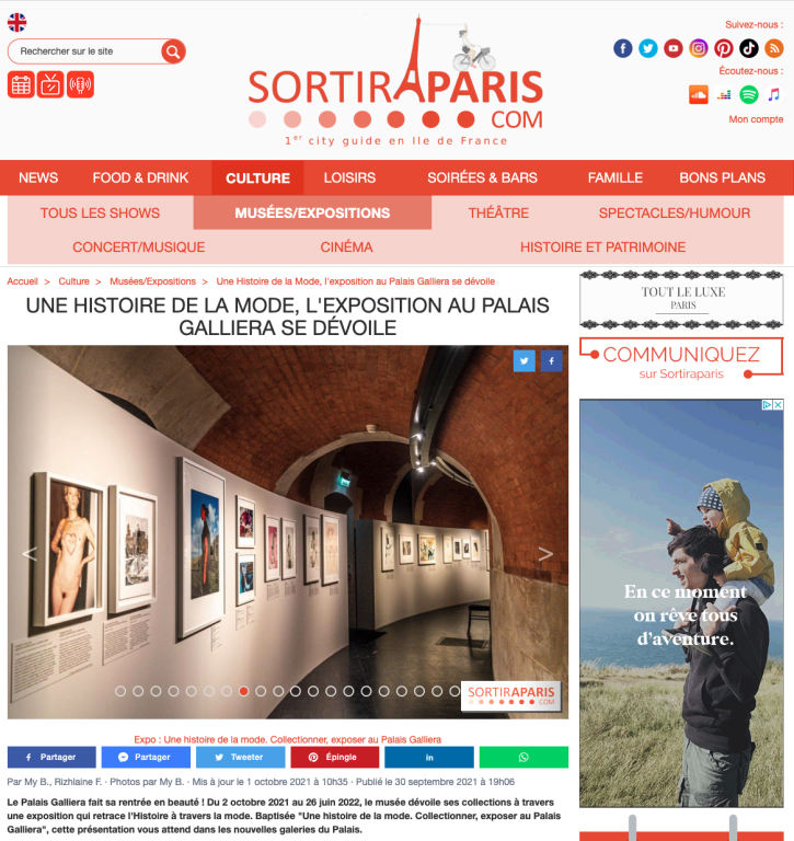 Sortir à Paris UNE HISTOIRE DE LA MODE, L'EXPOSITION AU PALAIS GALLIERA SE DÉVOILE