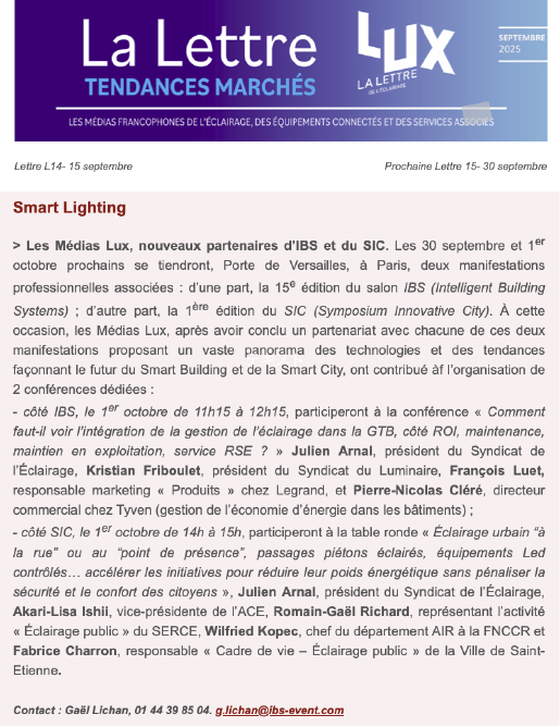 La lettre LUX Smart Lighting