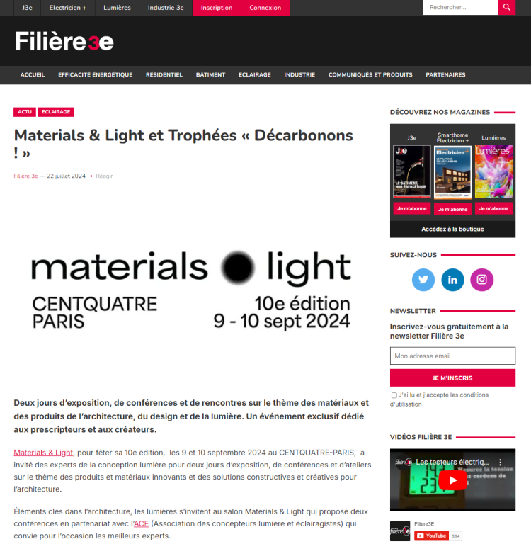 Filière 3e Materials & Light et Trophées « Décarbonons ! »