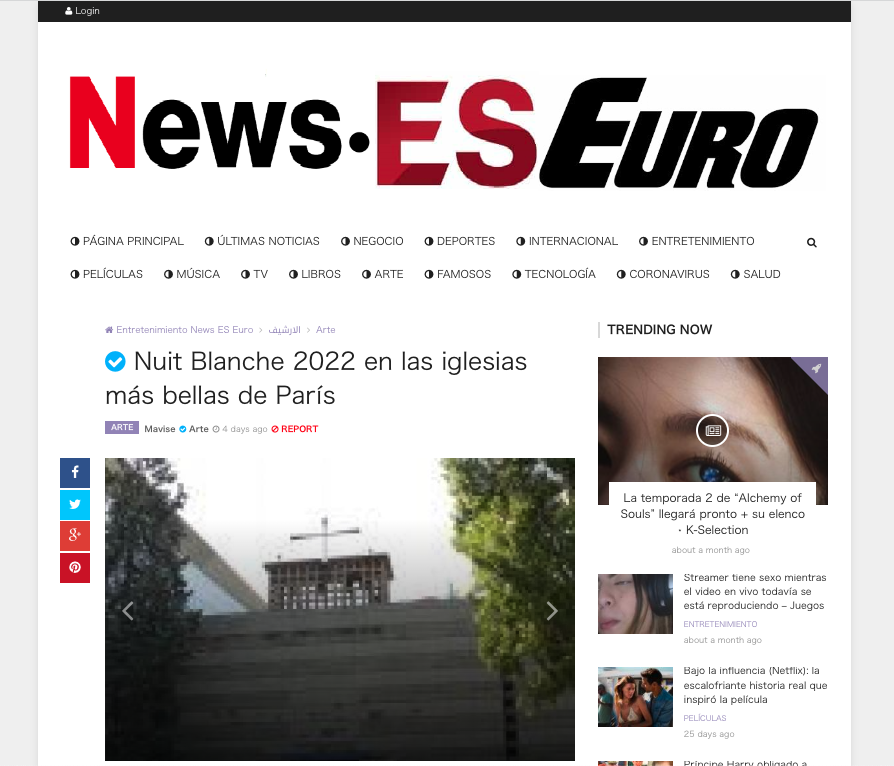 News ES Euro Nuit Blanche 2022 en las iglesias más bellas de París