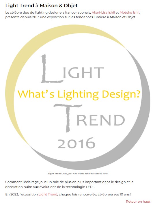 Lightzoom Maison et Objet 2023 : Enjoy et Bien-être en septembre à Paris