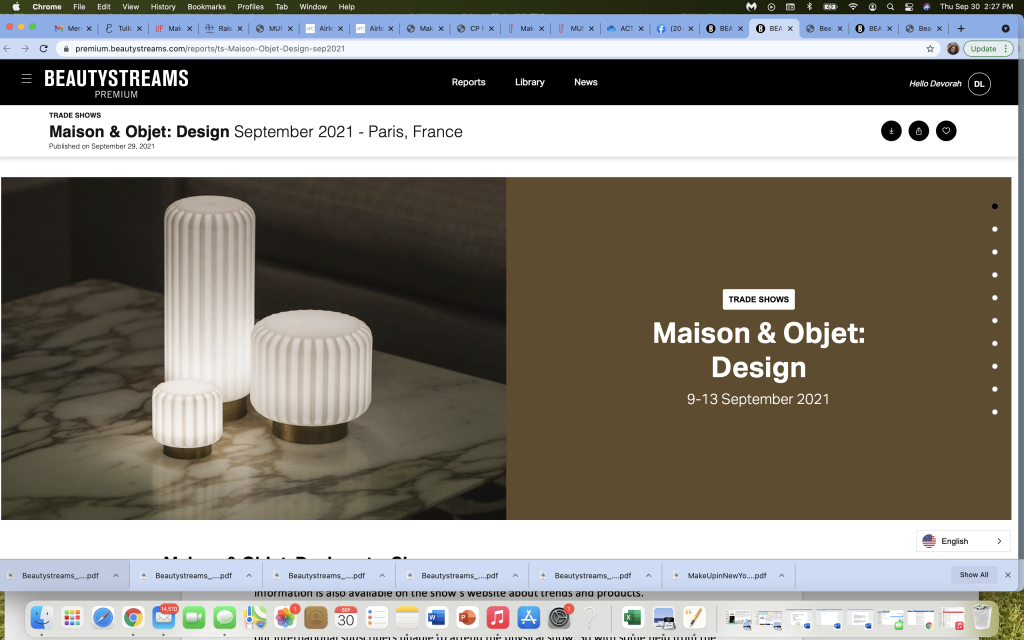 Beautystreams Trade Shows Maison & Objet : Design