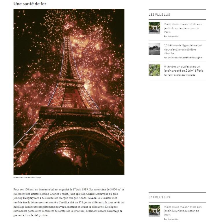 Magazine AD La tour Eiffel en 10 transformations majeures