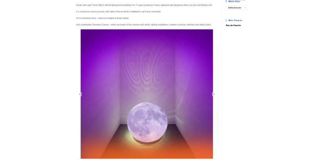 LUX la revue de l'éclairage LIGHT TREND – Enlightening Terra Cosmos