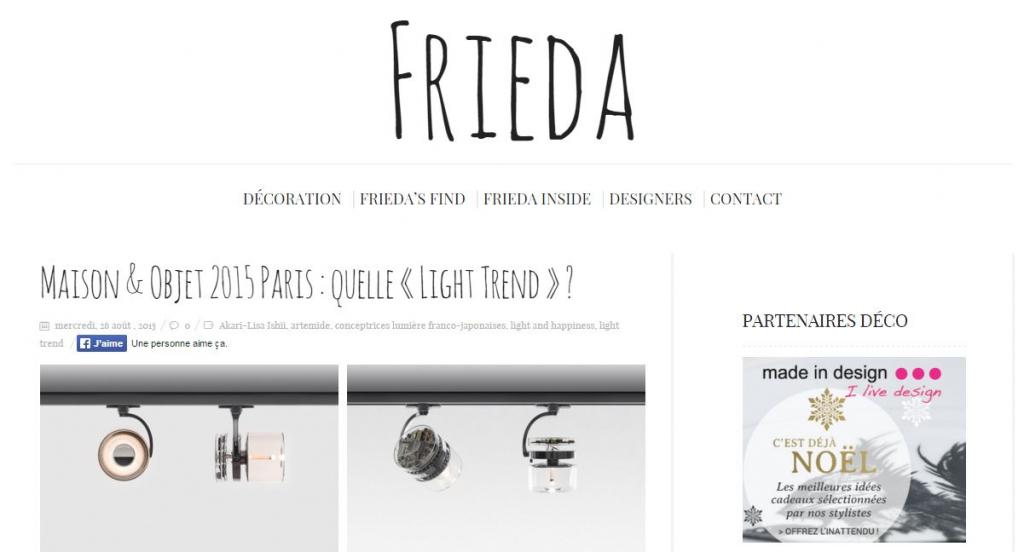 Frieda Maison & Objet 2015 Paris : quelle « Light Trend » ?